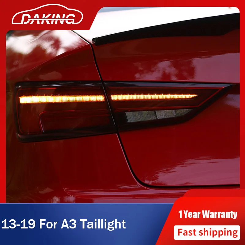 NEW Car LED Taillights For AUDI A3 2013-2019 LED DRL Dynamic Moving Turn  Signal Brake Parking Fog Lamp Tail Light Auto Assembly