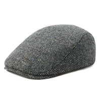 FEINION Men's Herringbone Flat Ivy Newsboy Hat Wool Blend Gatsby Cabbie Cap Winter Outdoor Hunting Cap