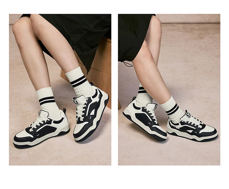 Description Picture 6 of itemXtep Skateboarding Shoes For Women 2025 Spring High Street Retro Sports Shoes Casual Durability Daily Sneakers 875118310007