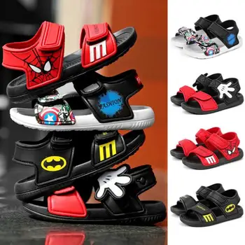 Estate nuove morbide scarpe da spiaggia antiscivolo Captain America Spiderman topolino sandali per bambini aperti Wild Boys Girls Student Kids Shoes 1