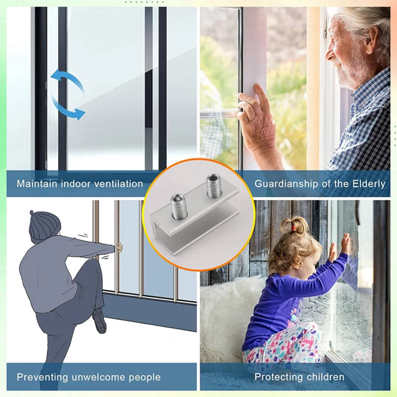 A52I-10 Set Sliding Sash Stopper Cabinet Locks Straps Doors Security Anti-Theft Lock Window Sliding Door Doors Lock