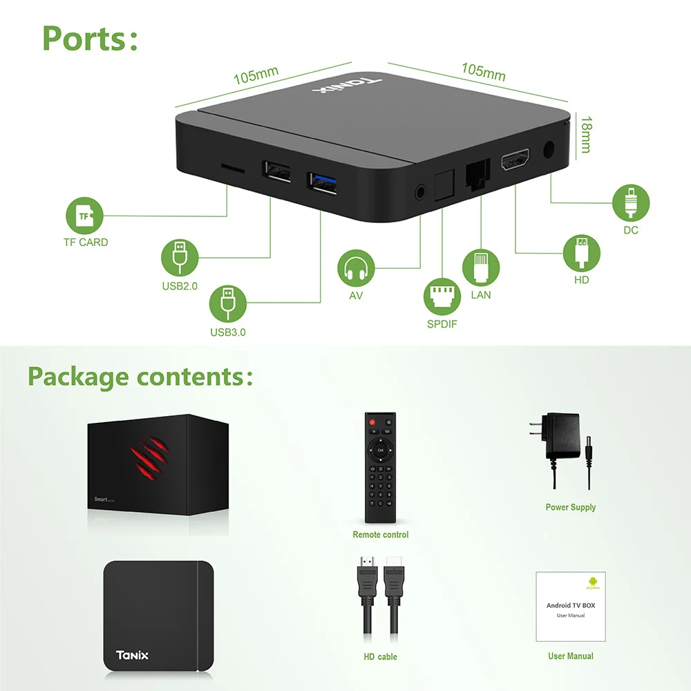 Smart TV Box Tanix W2 Android 11 Amlogic S905W2 4GB 64GB Support AV1 Dual Wifi Media Player 32GB 2GB 16GB