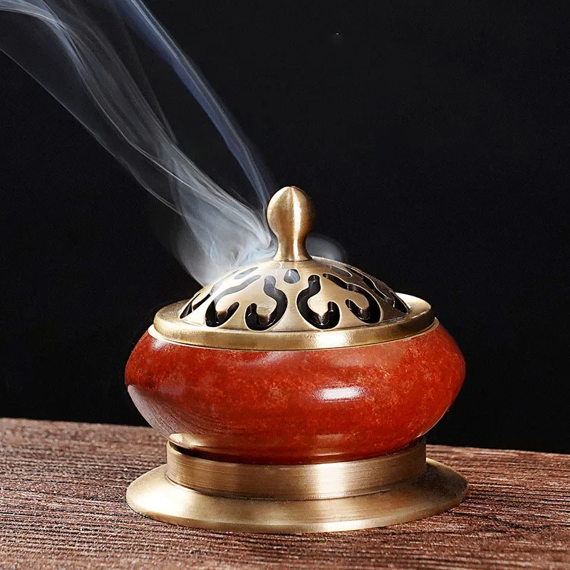 

Brass Incense Burner Pure Copper Incense Burner Creative Home Decor Incense Holder Portable Ceramic Censer Home Decor Teahouse