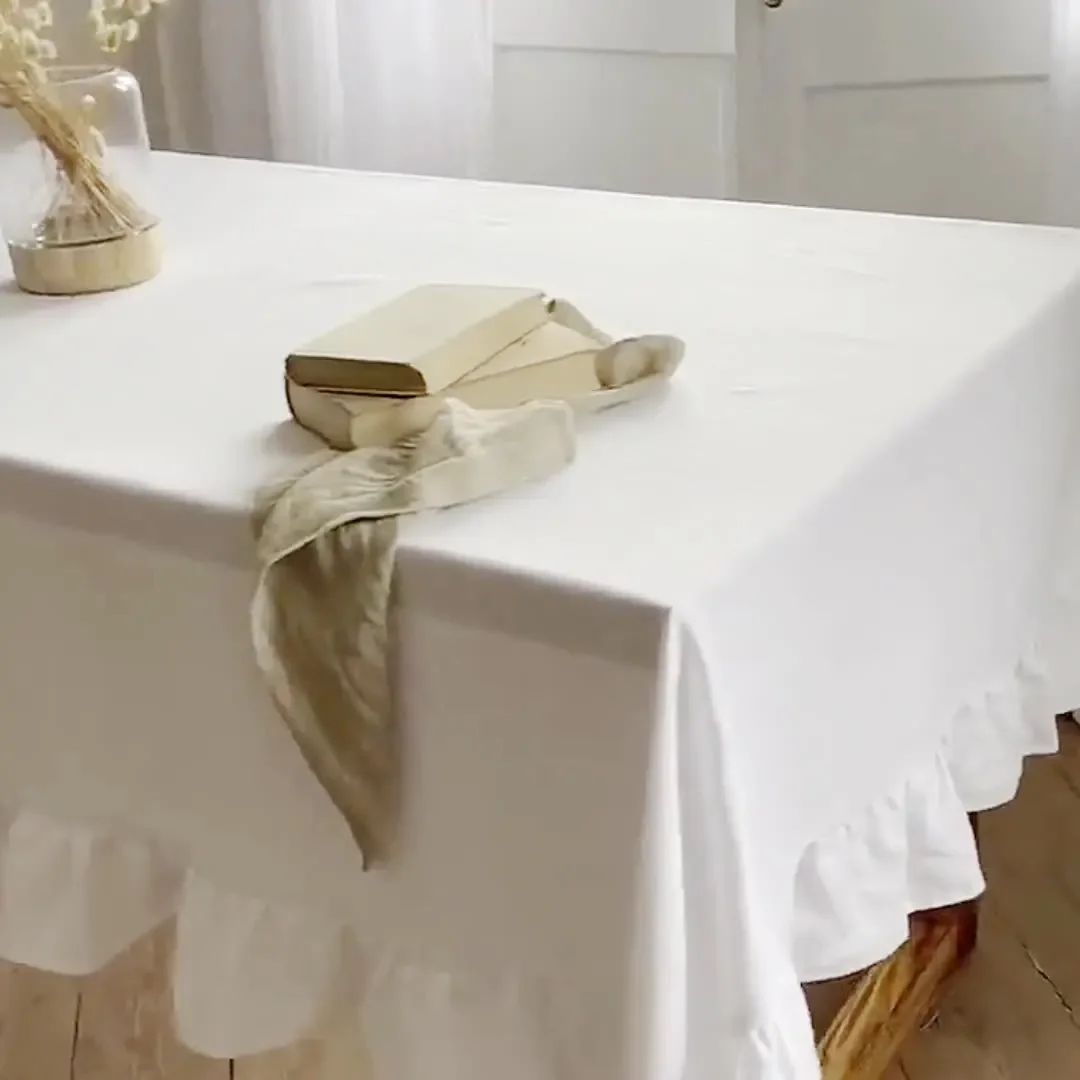 Deconovo Tovaglia Impermeabile Rettangolare in Lino Copritavolo Elegante Tinta Unita un Pezzo