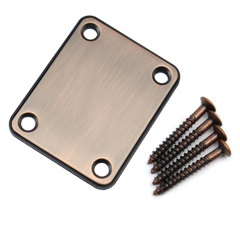 1Set Electric Guitar Neck Plate with Screws for ST TL Guitar Jazz Bass Replacement Guitar Accessories 7 Coloer