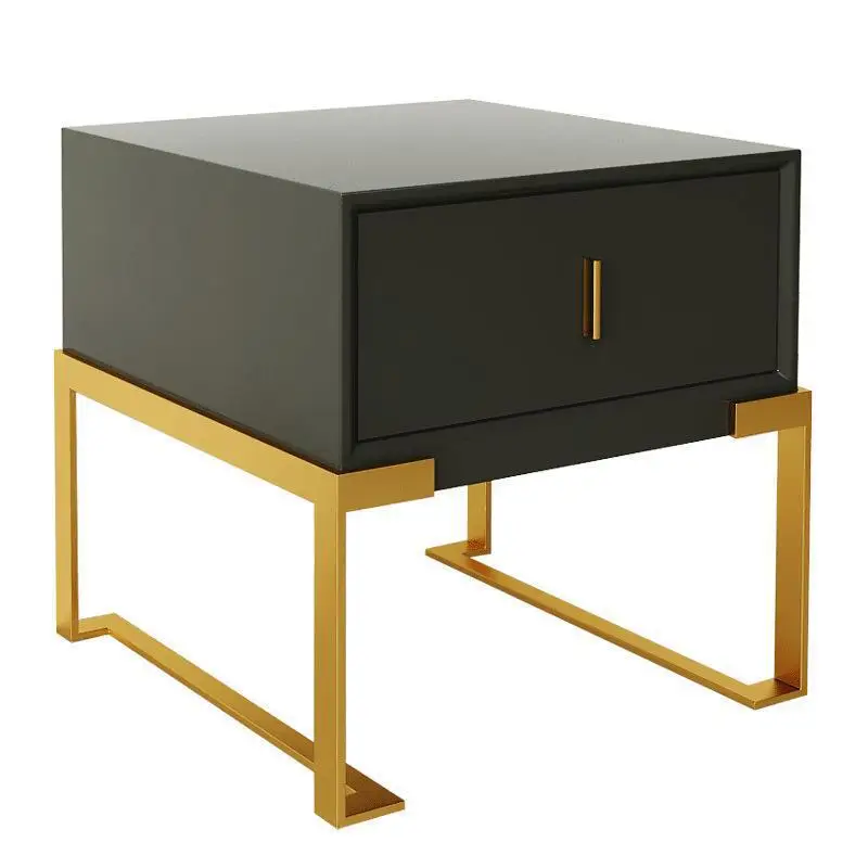 

custom，Silver Cabinet Nightstand For Small Bedroom Bedside Table Black
