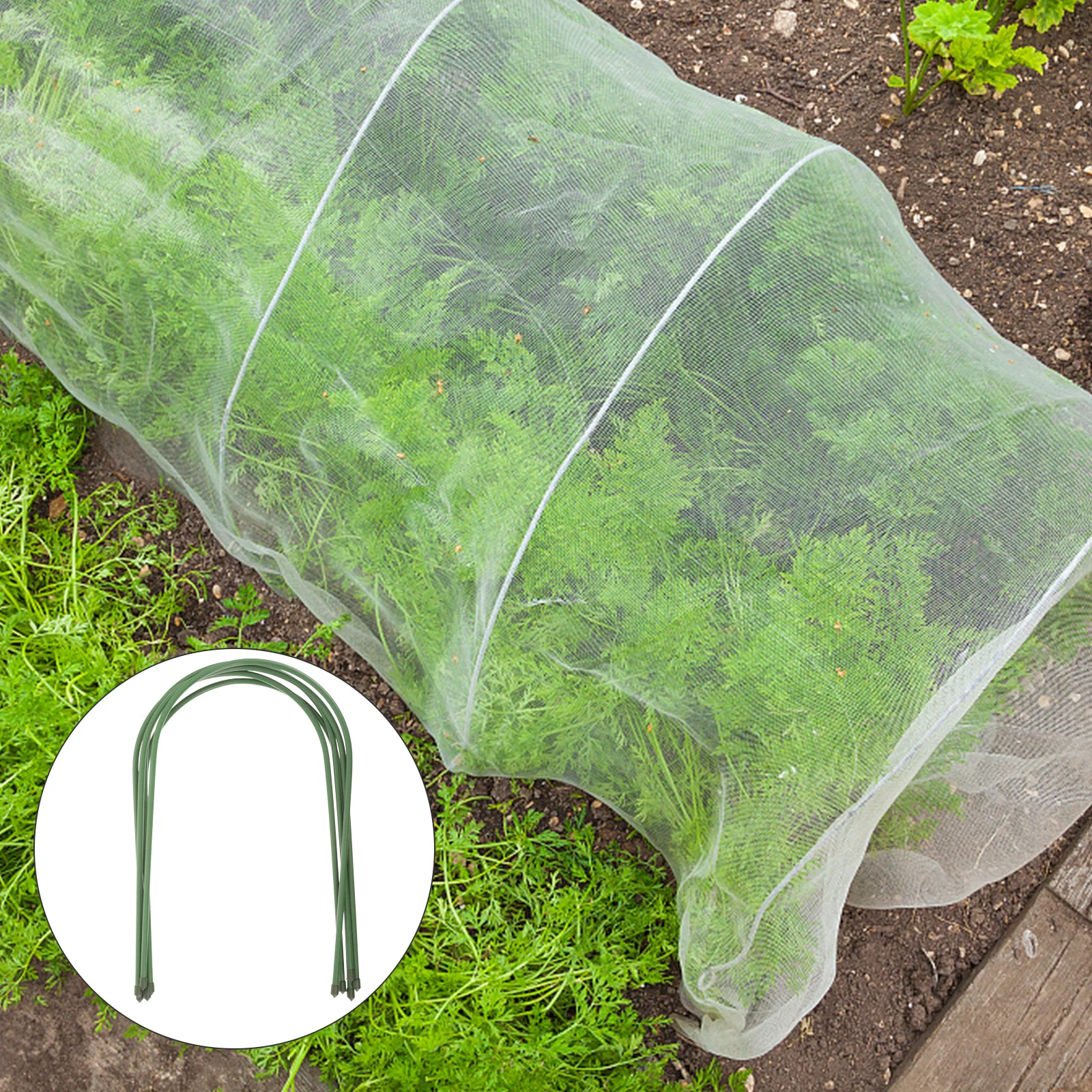 

Gardening Hoops Arched Balcony Vegetable Greenhouse U-shaped Bracket Thermal Insulation Insect-proof Sunshade Frame 5pcs