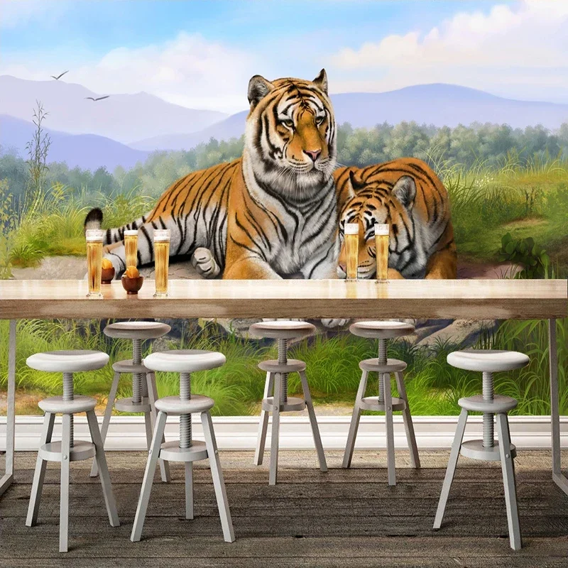 

3D Tiger Poster Wall Decoration Mural Papel De Parede Custom 3D Photo Wallpaper For Living Room Bedroom Wall Papers Home Decor