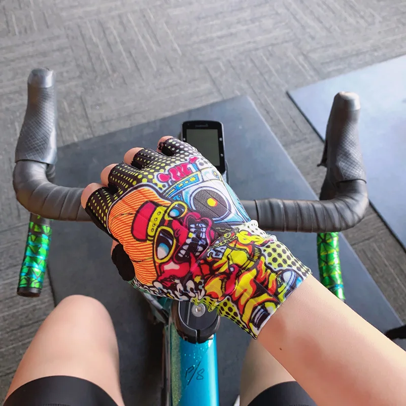 Non-Slip Silicone Cycling Gloves, Mountain Bike Riding Gloves, Gym and Outdoor Sports