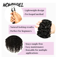 Crochet de plumes bouclées birmane pour tressage pré-séparé Invisible sans nœuds Extensions de cheveux 100% humains pour les femmes 4