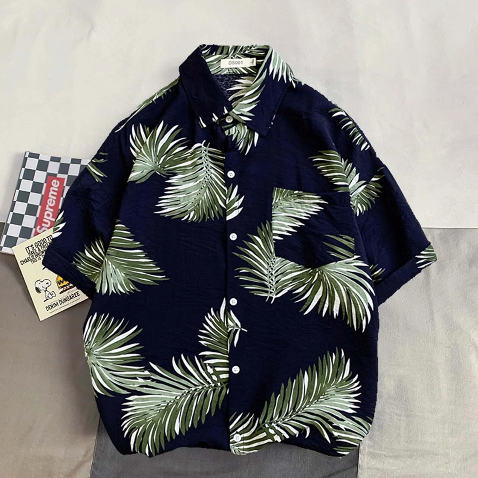 Hawaiian Shirts Mens Floral Printed Turn Down Collar Short Sleeve Casual Shirts Men Button Streetwear Beach Shirts Camisa Tops