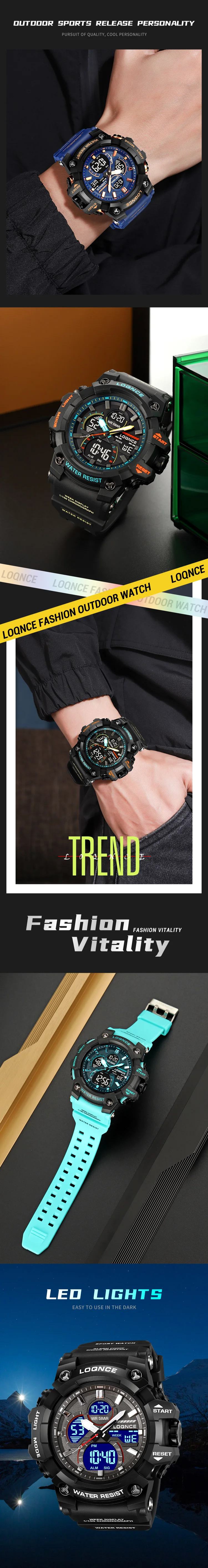 New LOQNCE 98007 Men's Watch For You 50M Waterproof Watches High Quality Movement Calendar Luminous Silicone Band With Box Sf1b3692ad9284c9bbae5e5616119803ds