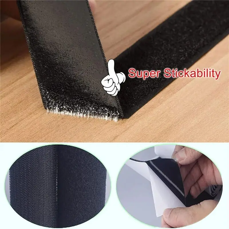Description Picture 3 of item1/2/3M Back Adhesive Magic Super Strong Self-aohesive Fasteners Tape Hook and Loop Nylon Adhesive tape DlY process 20-50mm