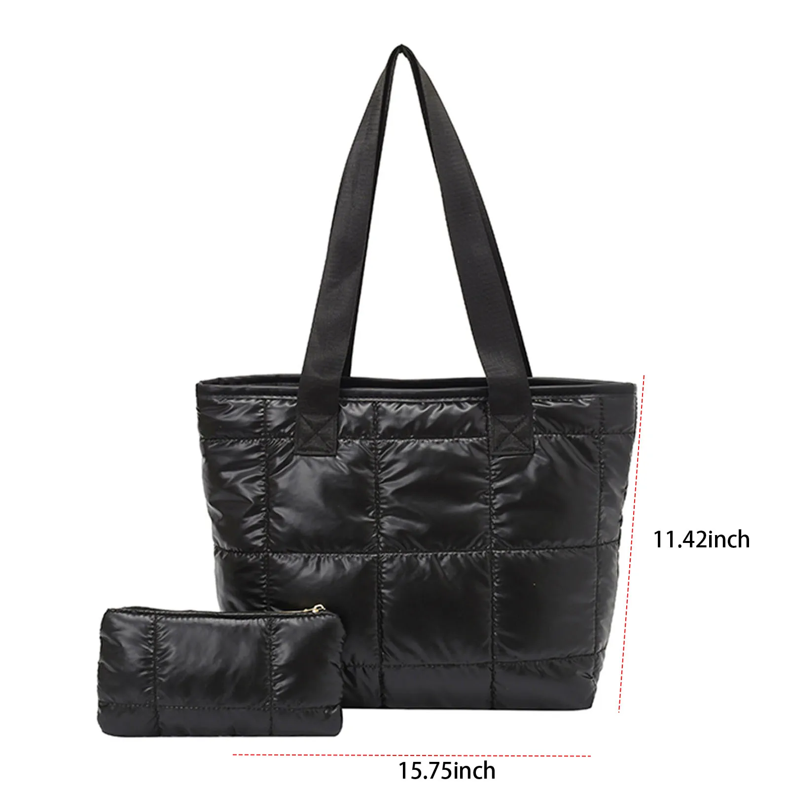 Women Cotton-Padded Quilted Underarm Bag Large-capacity Embroidery Thread Commuter Bag for Office Shopping Travel & Daily Use