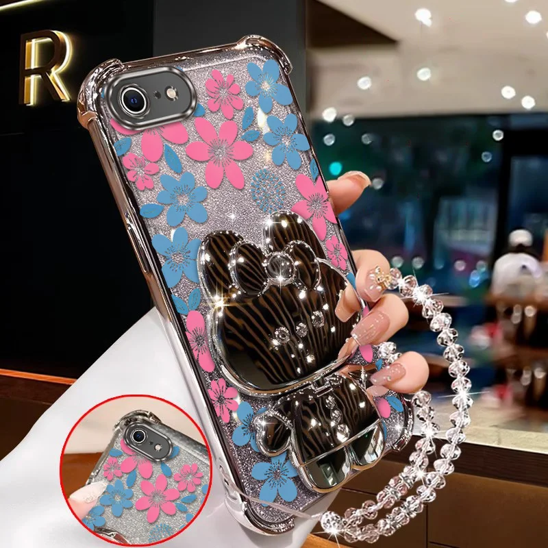Vibrant Floral Phone Case Set with Lanyard & Stand – 3 Piece Bundle