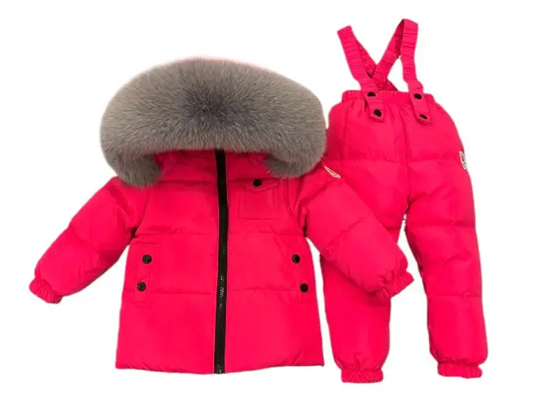 зимний комбинезон дети Baby split down jacket for boys and girls thickened short set for children's skiing suit 유아 스키복