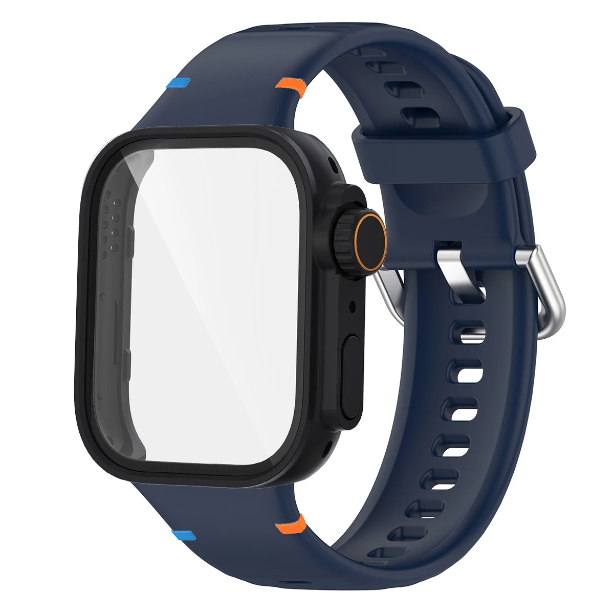 Versatile Protection Bundle: Silicone Sport Band, Full Cover Case & Tempered Glass Film