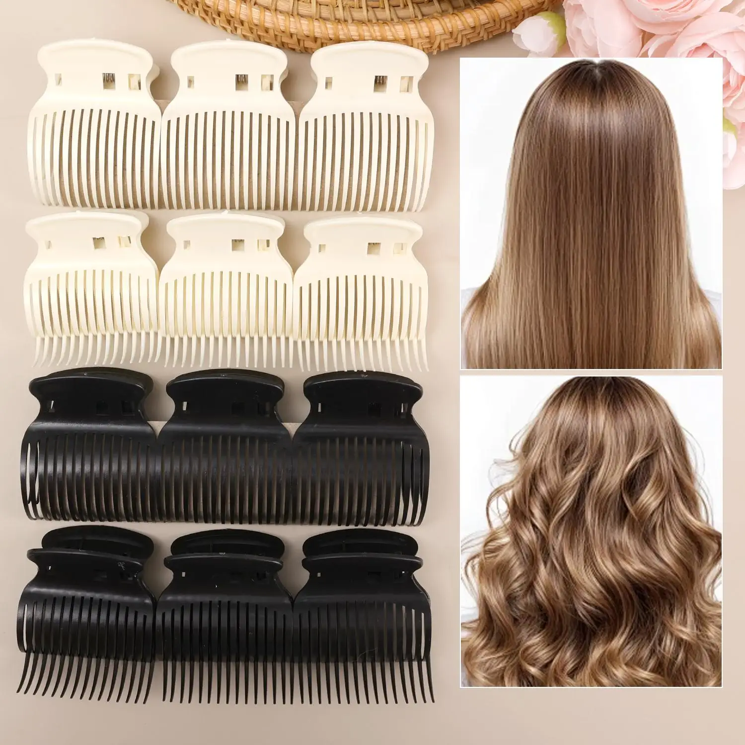 Pinces à cheveux sans chaleur pour boucles et coiffure salon_voghion.com