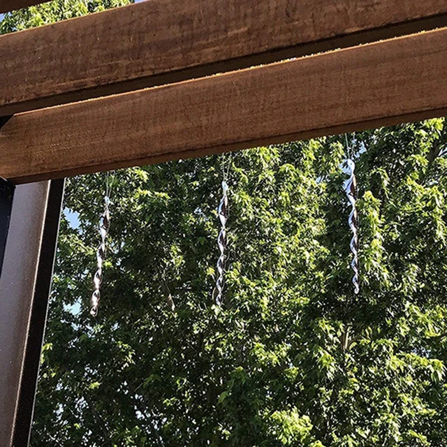 12Db/Beállított Madártaszító Fényvisszaverő Spirál Forgó Ijesztő Rúd Az Erkélykerthez - Image 2