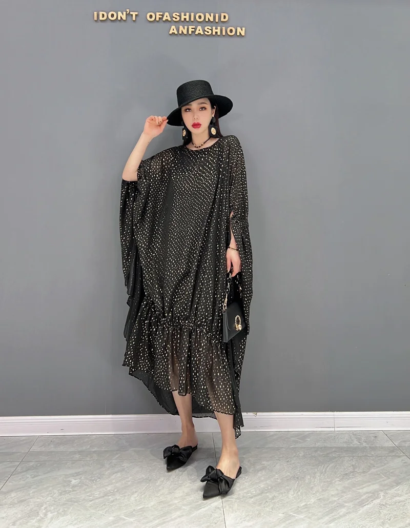 

2023 Summer Round Neck Pullover Dress Loose Mid-length Dress