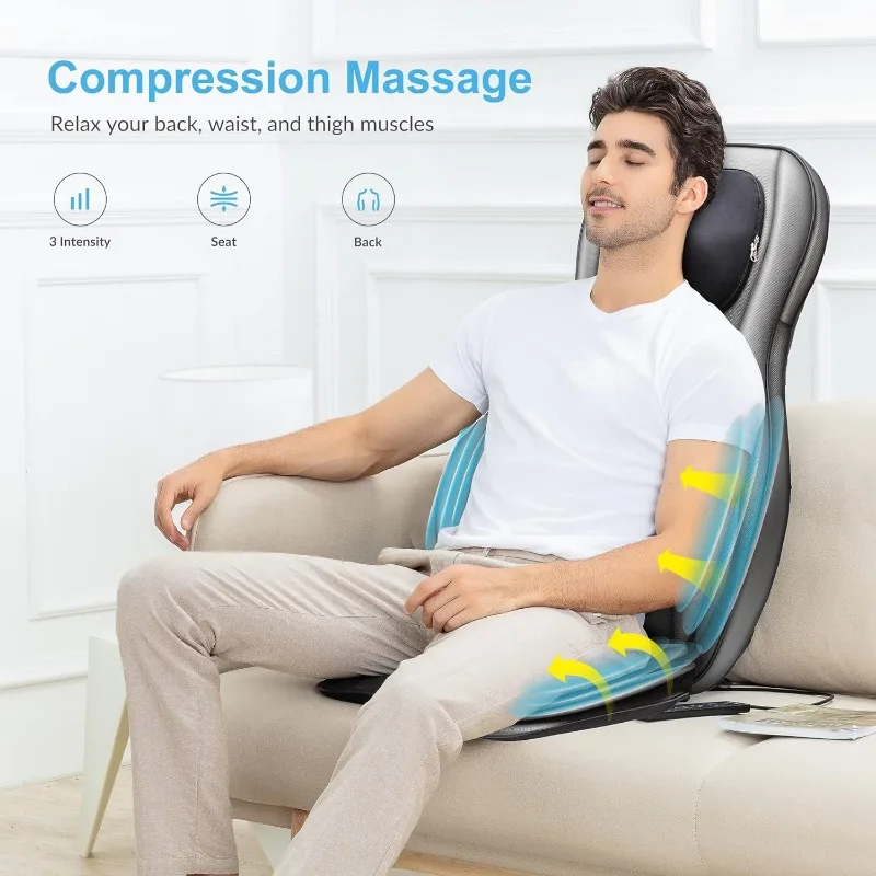 Comfier Shiatsu Neck Back Massager with Heat, Full Back Massage Chair Pad -2303R