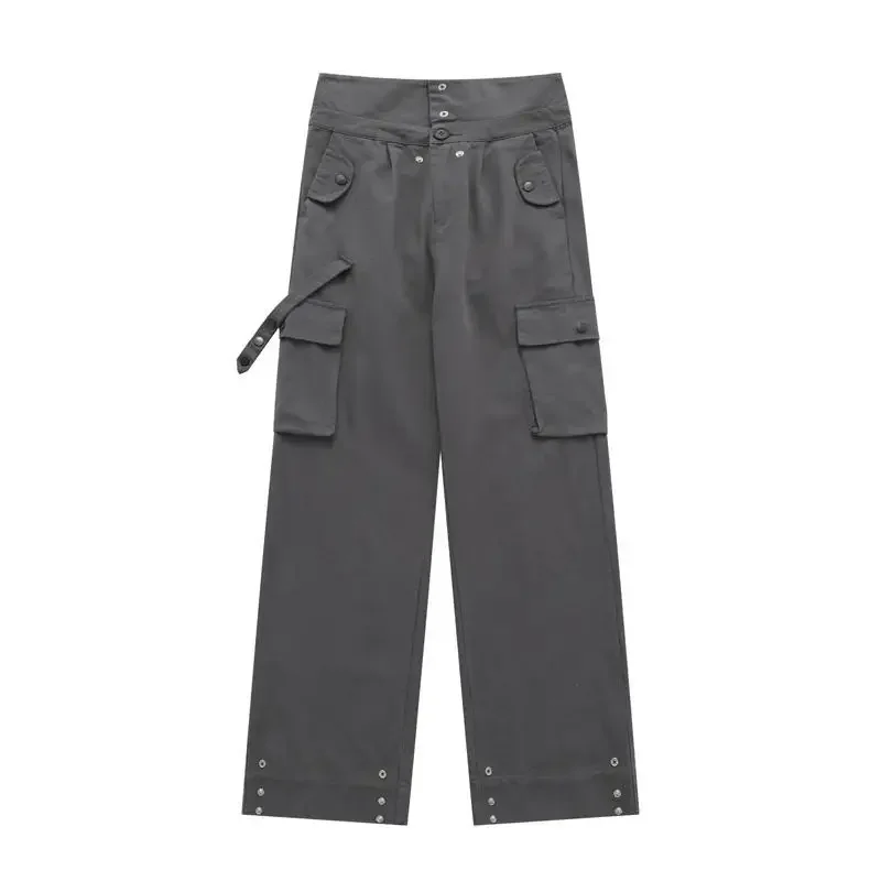 HOUZHOU Y2K Cargo Wide Leg Pants Women Oversize Trousers Female Loose Casual Korean Japanese Streetwear Hip Hop Women's Clothing
