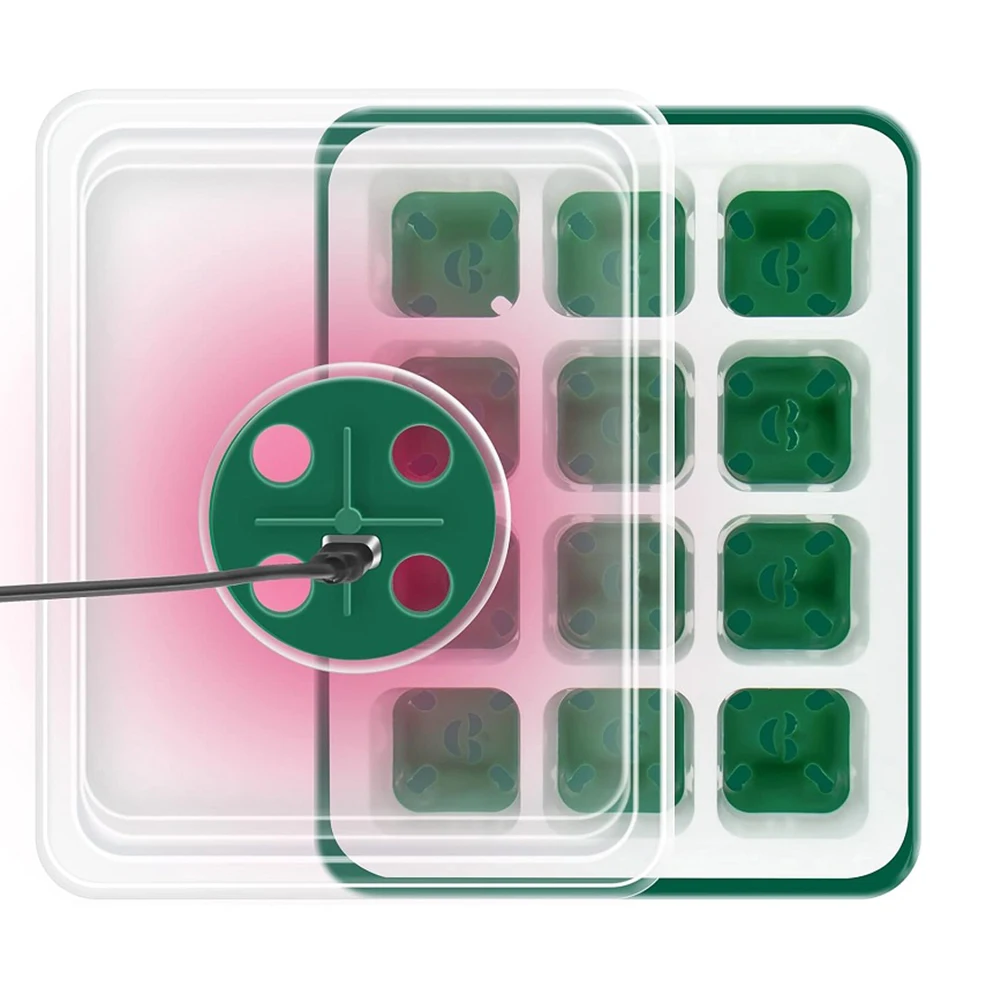 12 Holes Nursery Seedling Dish Seedling Starter Trays Garden Nursery Pot Greenhouse Seeding Germination Kit Home Garden Supplies