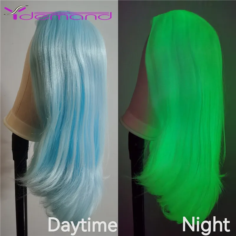Y Demand Synthetic Wig Jumbo-Braid Green Neon Glowing Hair Wigs Braiding Hair Shining in the Darkness High Temperature Fiber