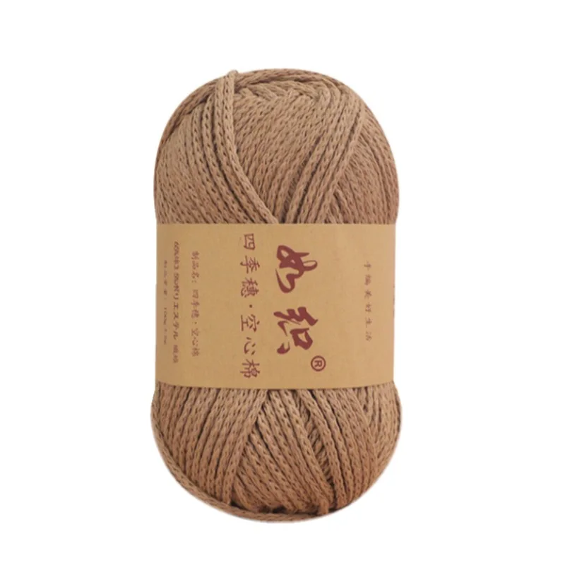 100g 1Pc Crocheting hollow Yarn Cotton round hand Knitting Yarn bag cushion mat Crocheting Yarn DIY hat shoe mat slipper 5