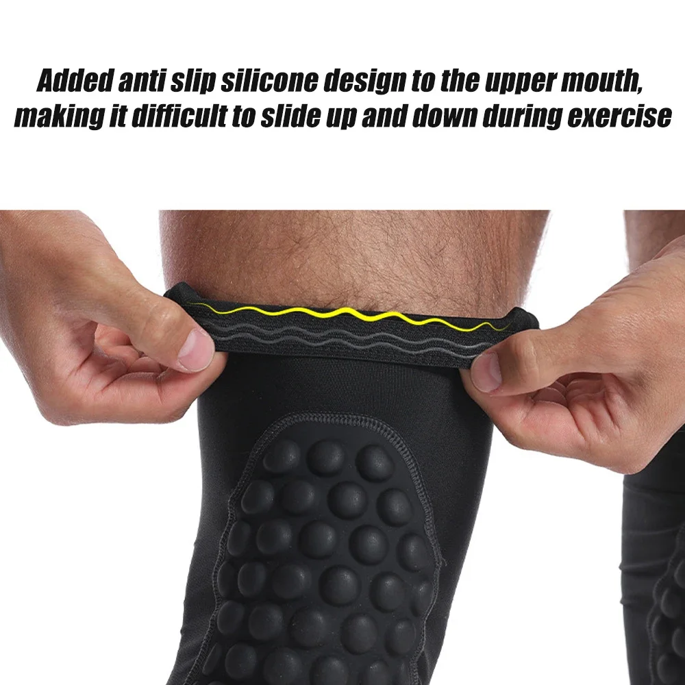 1 Pair Knee Braces Crashproof Calf Pads Thigh Compression Leg Sleeves For Youth Adults Football Basketball Volleyball Baseball
