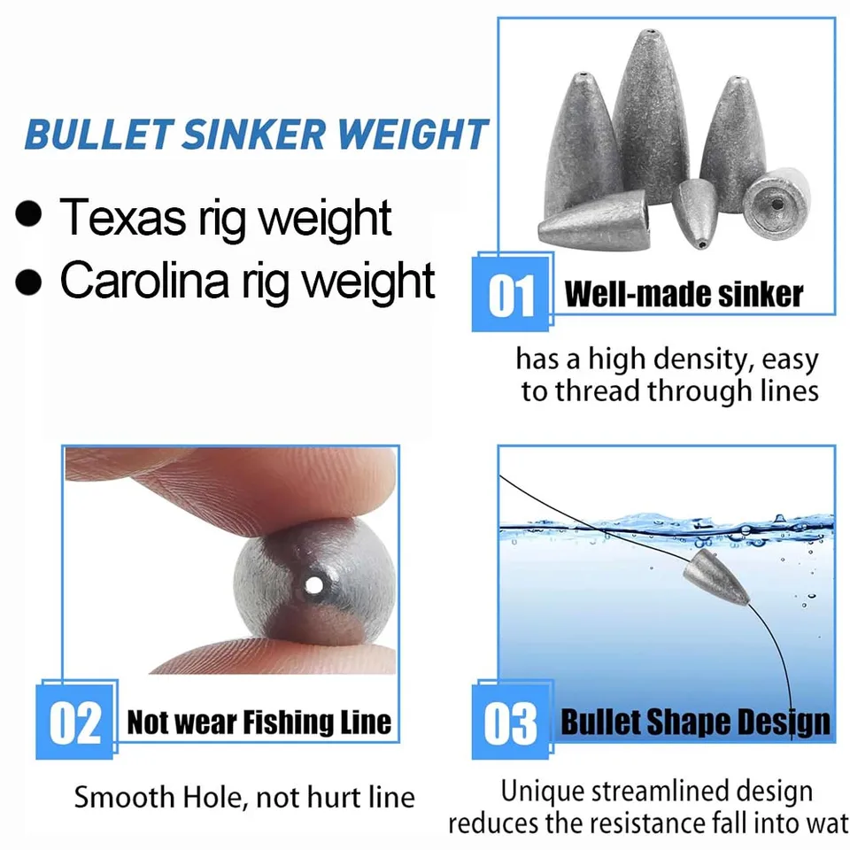 20 Plombs De Pêche Type Balle – 2g à 30g – Pour Plateforme Texas – Pêche Mer Et Rivière
