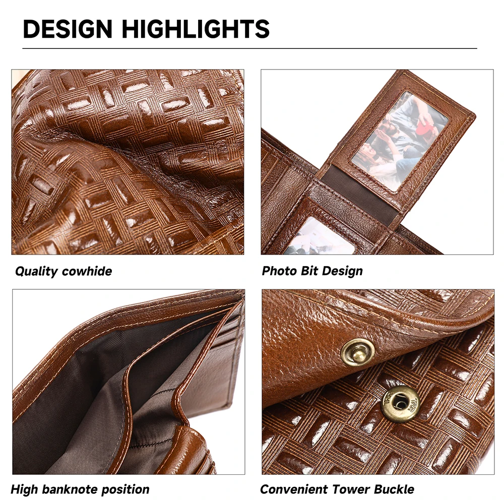 WESTAL Portafoglio in pelle di vacchetta Borsa per carte antifurto in pelle retrò premium da uomo Portafoglio multi-carta in pelle da uomo - immagine 6