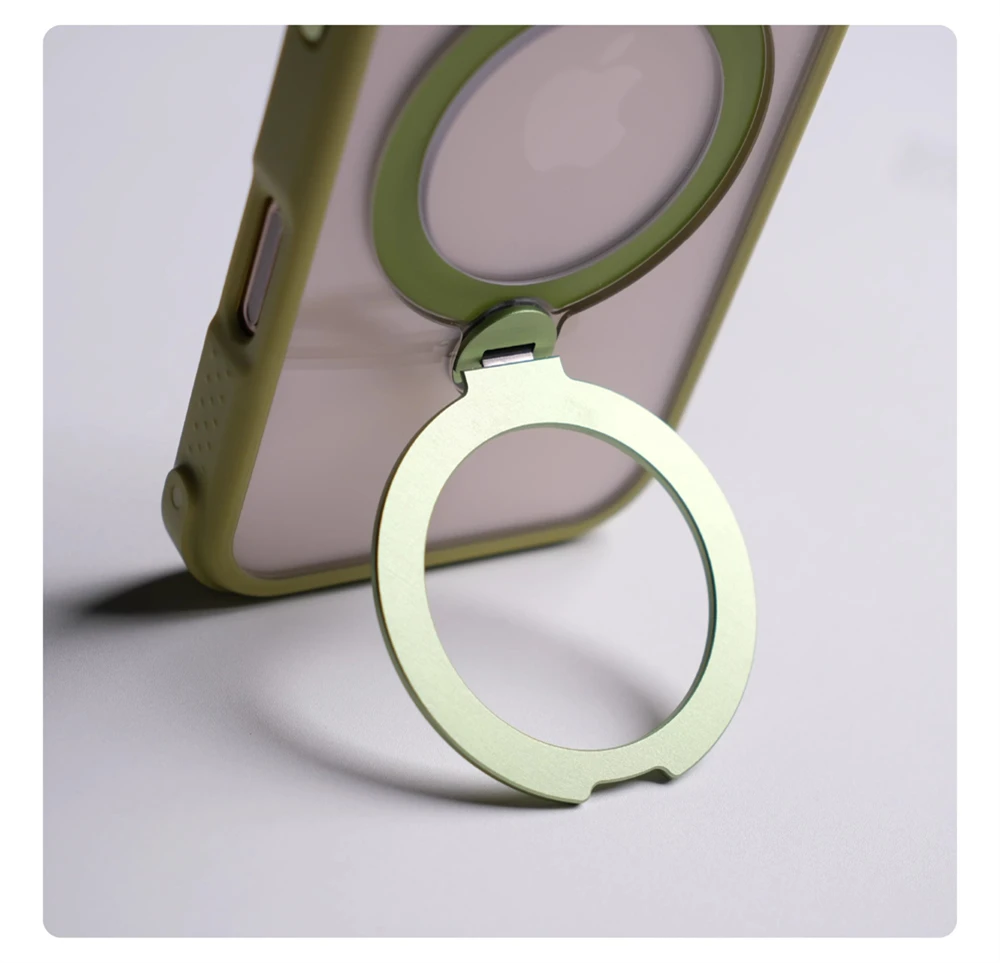 360 ° Magnetischer drehbarer Halter, stoßfeste Hülle für iPhone 17 16 Pro Max 15 14 13, transparent, für MagSafe Wireless Charge Cover – Detail 7