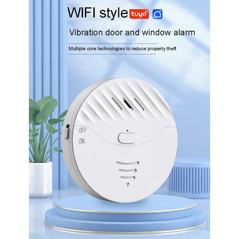 

130DB Smart Tuya Door Window Vibration Alarm For Warning Burglars Intruder Home Security Alarm