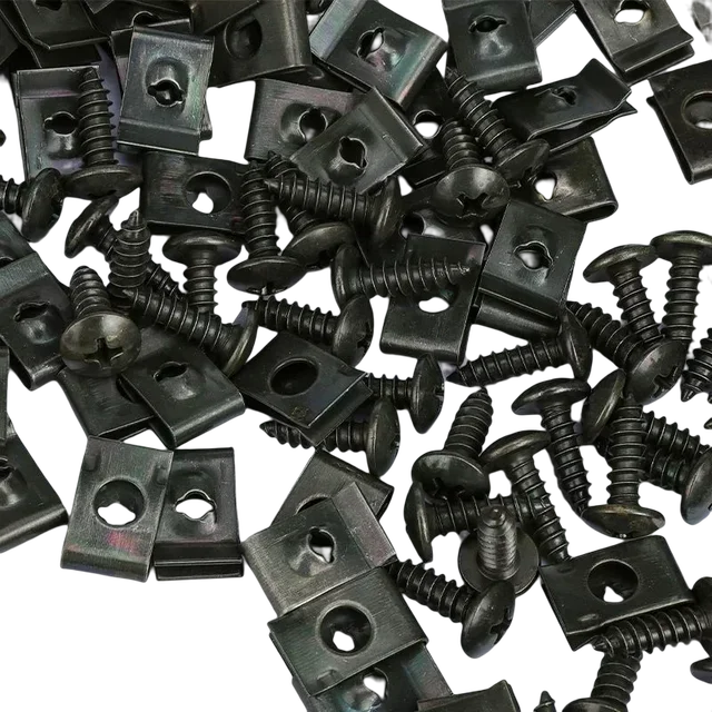 Self Tapping Screws Metal Fastener Clip for Car Motorcycle U-Type Clip with Screw Anti-rust Protection Clip Screw Iron Sheet Kit 2