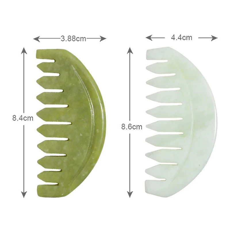 New Jade Meridian Ten-Tooth Gua Sha Massage Comb - Wide-Tooth Hair Care Tool