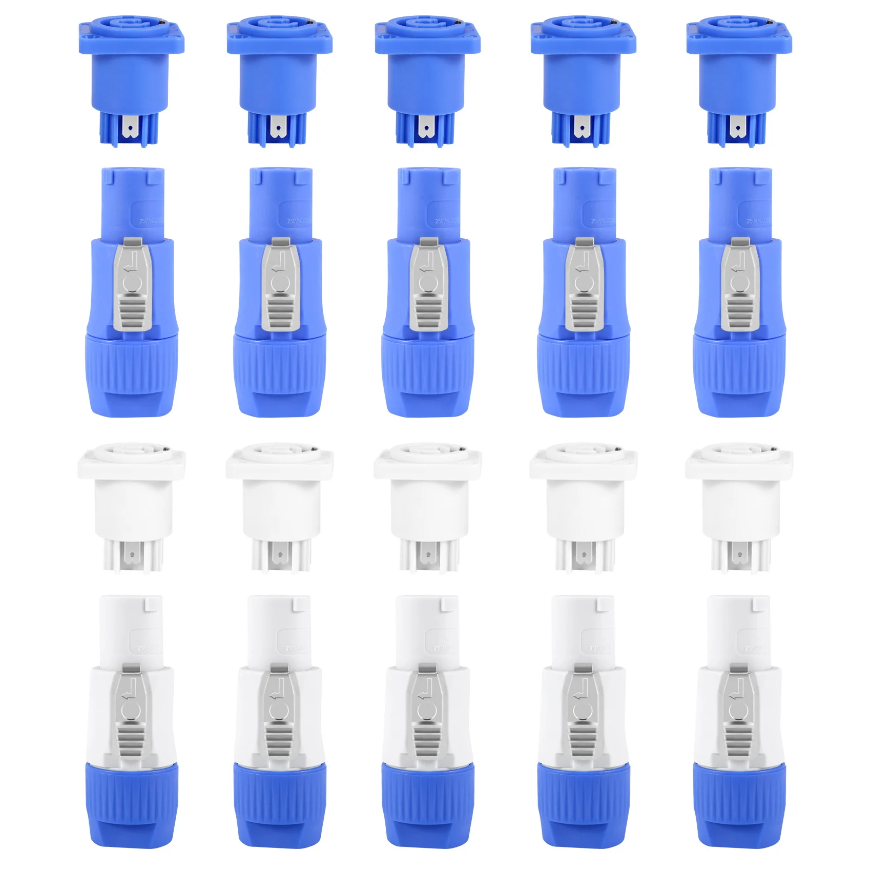 ABUO10 set PowerCON Type A NAC3FCA+NAC3MPA-1 Chassis Plug Panel adapter