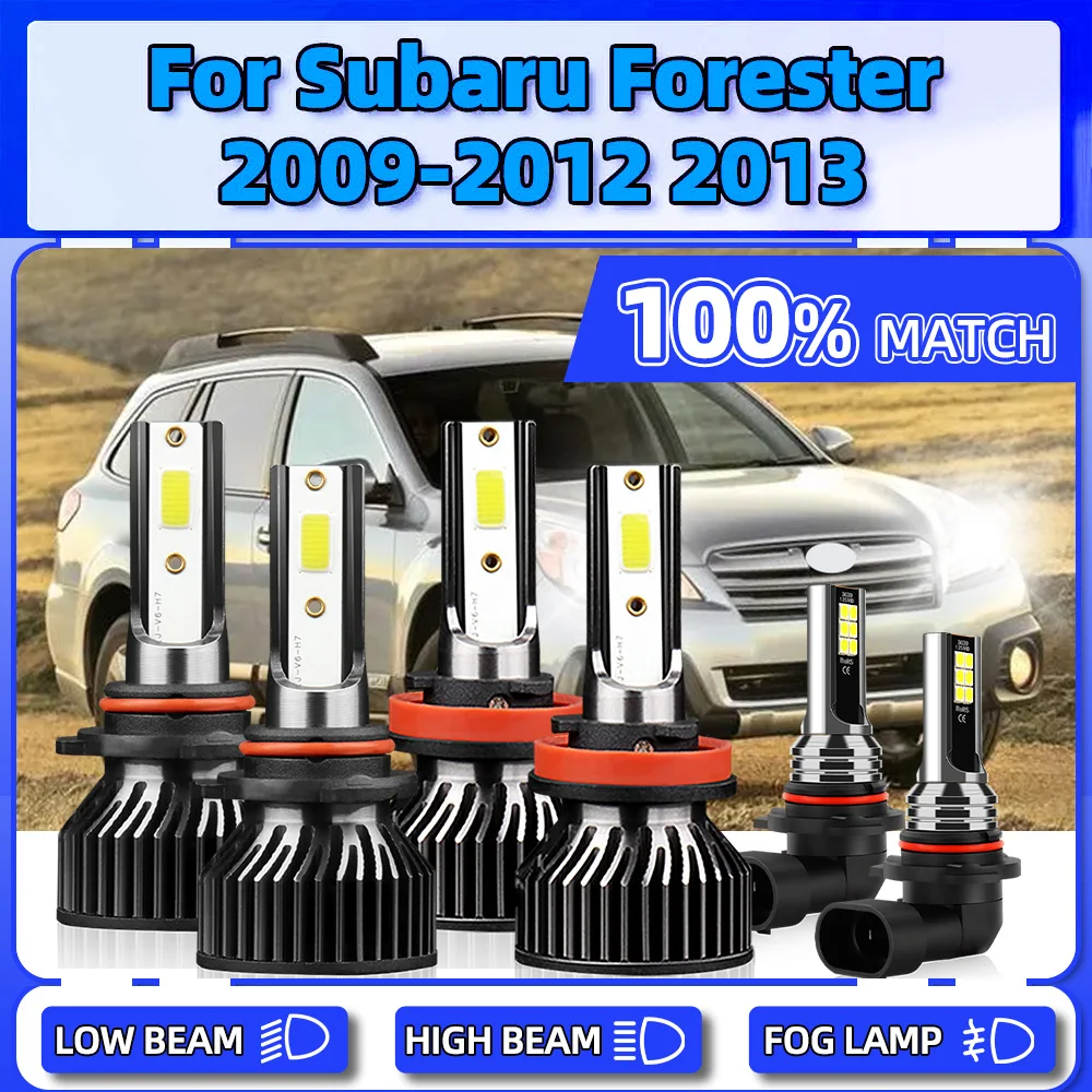 

60000LM LED Headlight 360W Canbus Auto Lights 12V Fog Lamps 6000K Car Headlamps For Subaru Forester 2009 2010 2011 2012 2013