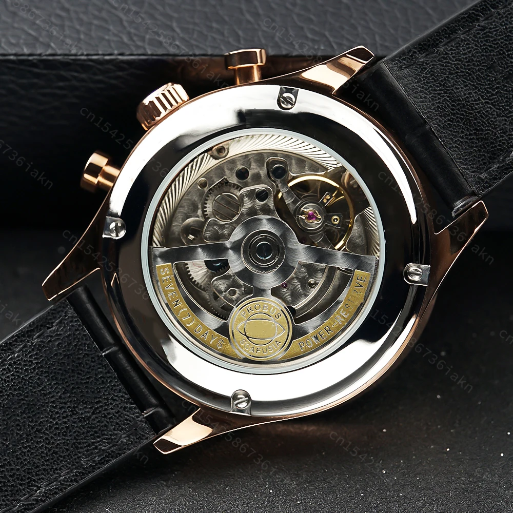 2022 Fashion New Men's Automatic Watch 44mm Sapphire Crystal Glass Stainless Steel Leather Strap Sports Leisure Waterproof