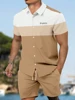 2024 Summer New Men's Short-sleeved Shirt And Beach Shorts Set Running Men's Shorts Everyday Urban Fashion Men's Casual Shirt 5
