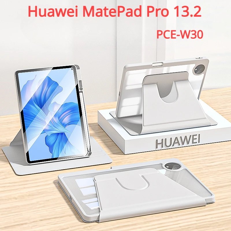 Transparente para Huawei Matepad Pro Rotação 360 Tampa com Suporte de Lápis Invólucro 132 in 2023 Pce-w30 Case