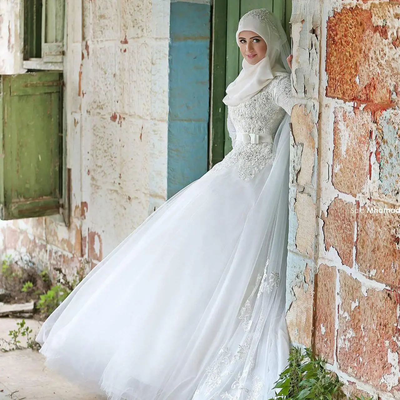 Modest Muslim Wedding Dress Long Sleeves, Bridal Gown ,Dresses For Bri –  Promcoming