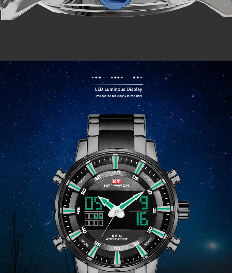 2022 Climbing Sport Waterproof Watches Men Luminous Dual Display Alarm Top Brand Luxury Quartz Watch Wholesale Relogio Masculino