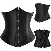 Corset sous le buste en Satin pour femmes, Bustier, sous-vêtements Sexy, amincissant, modelant le corps, haut pour femmes, Steampunk, à lacets 1