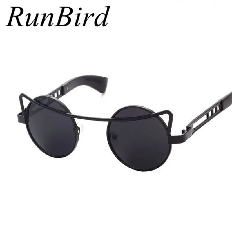 

Солнечные очки RunBird в стиле ретро, готика, стимпанк, зеркальные, кошачий глаз, женские брендовые дизайнерские зеркальные солнечные очки R046