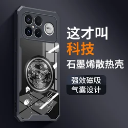 Enhanced Shockproof Cooling Acrylic Case with Camera Protector - Transparent Cover for Optimal Heat Dissipation (Dragon Totem black)