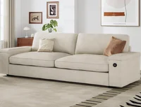 Modern Sofas Couches for Living Room, Comfy Couch with Extra Deep Seats, Oversized Loveseat Sofa with Storage and 2 USB Chargin