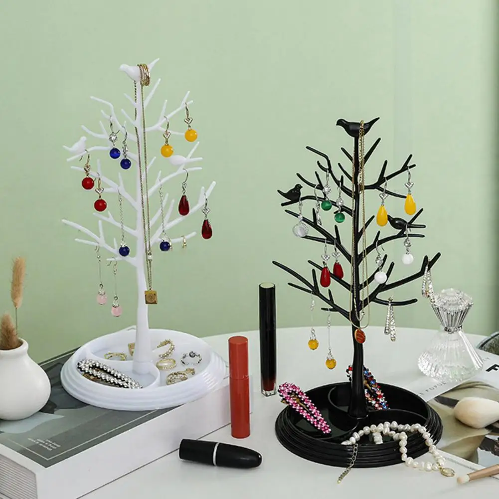 

Jewelry Stand Organizer Tree Shape Design Tangle-Free Detachable Stable Base Earring Hanger Necklace Holder