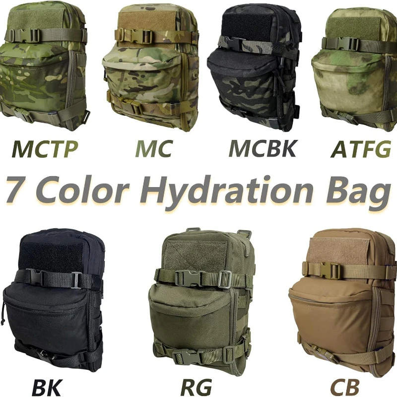 Tactical Hydration Backpack Combat Training Assault Molle Bag Outdoor Hunting Vest Back Plate Carrier Water Bag 2