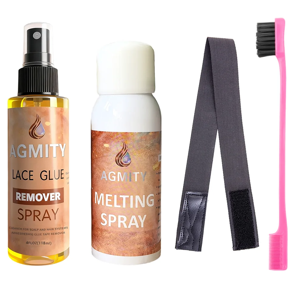 เจลติดผมวิกแบบลูกไม้ กันน้ำ เจลติดวิกแบบใส พร้อมกาว+น้ำยาล้างเจลติดวิก+หวี+ที่คาดผม 1